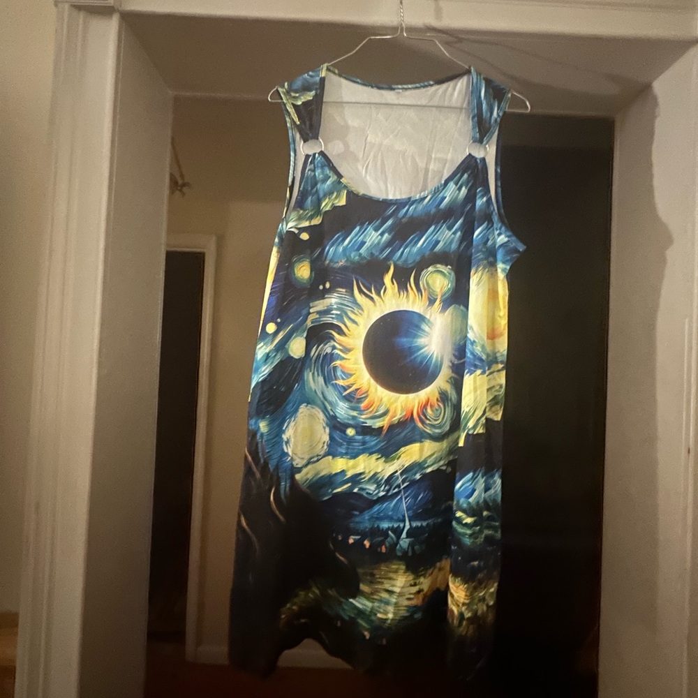 Starry Night Inspired Sleeveless Dress